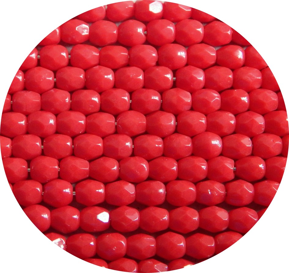 Fire polished beads 04mm, opaque siam, packing 60 pcs